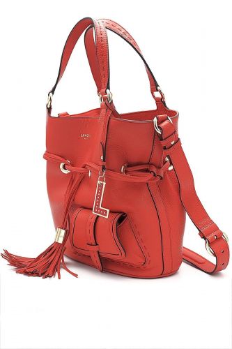 Sac medium en cuir grainé rouge LANCEL | Marine