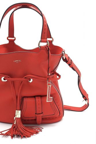 Sac medium en cuir grainé rouge LANCEL | Marine