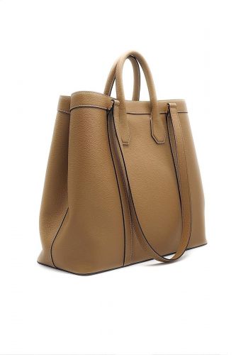 Grand sac cabas en cuir camel LANCEL | Marine
