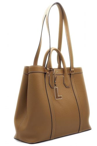 Grand sac cabas en cuir camel LANCEL | Marine