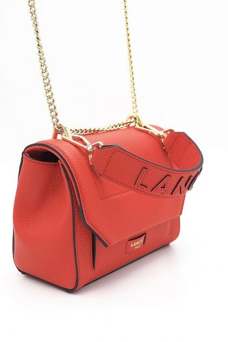 Sac à rabat en cuir rouge LANCEL | Marine