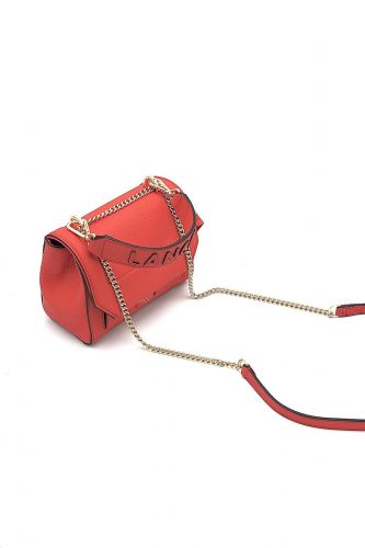 Sac à rabat en cuir rouge LANCEL | Marine