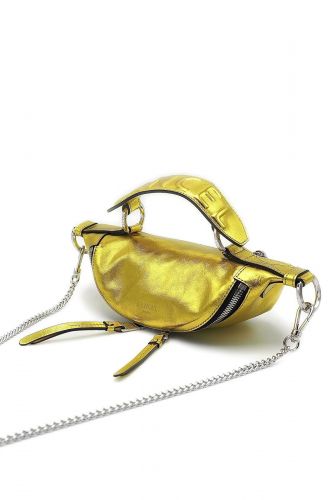 Mini sac banane en cuir doré métalisé LANCEL | Marine