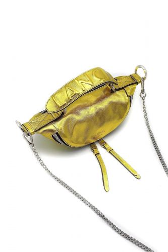 Mini sac banane en cuir doré métalisé LANCEL | Marine