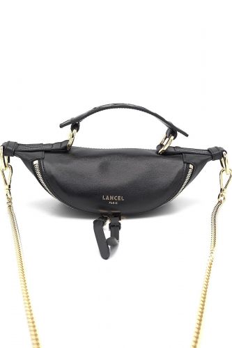 Sac banane en cuir noir 