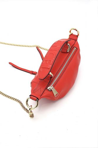 Mini sac banane en cuir rouge  LANCEL | Marine