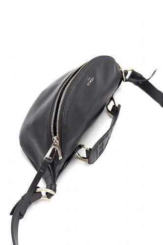 Sac banane en cuir noir 