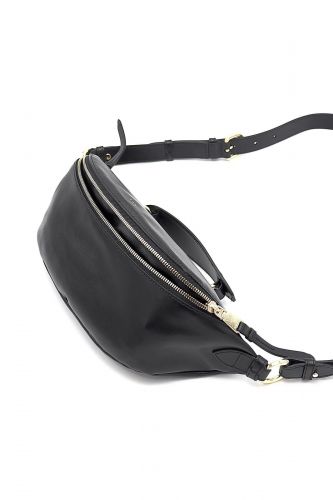 Sac banane en cuir noir 