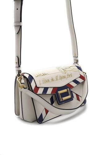 Sac rabat en cuir lisse tricolore LANCEL | Marine