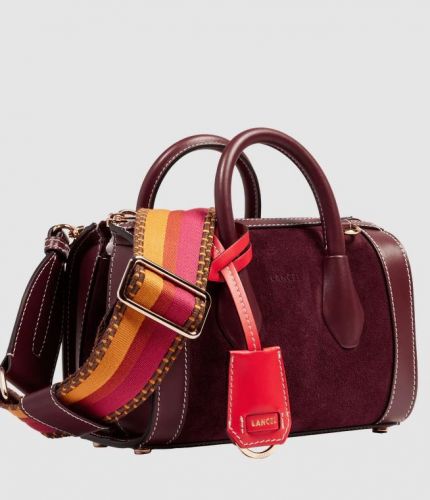 Lancel sac Bordeaux femmes (BCBG mini bowling porté main dim: 22 x 1 - A13692 cassis BCBG) - Marine | Much more than shoes