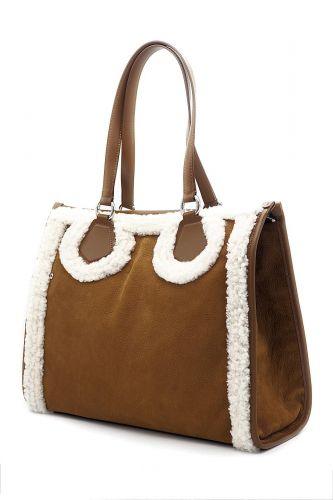 Tote bag en nubuk & mouton retourné LANCEL | Marine