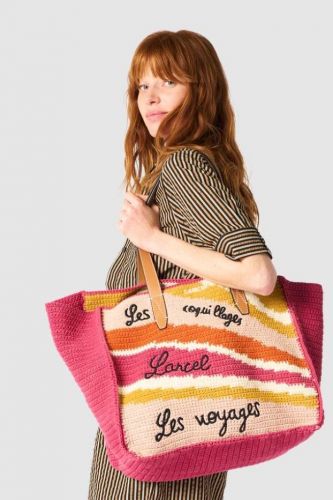 Lancel sac Rose femmes (Summer Mania rafia multi rose shopper Di - A14005 Sum Man shopper rose) - Marine | Much more than shoes