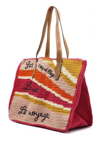 Lancel sac Rose femmes (Summer Mania rafia multi rose shopper Di - A14005 Sum Man shopper rose) - Marine | Much more than shoes