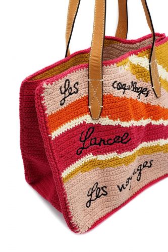 Lancel sac Rose femmes (Summer Mania rafia multi rose shopper Di - A14005 Sum Man shopper rose) - Marine | Much more than shoes