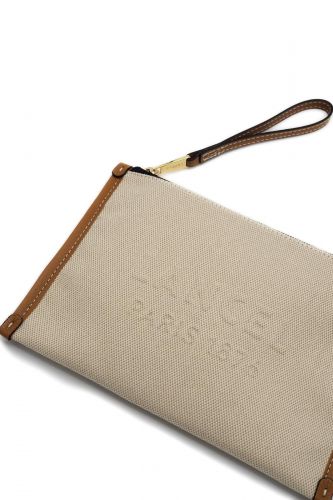 Pochette rafia jaune vert LANCEL | Marine