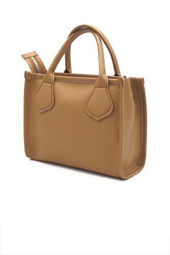 Sac cabas en cuir camel LANCEL | Marine