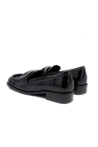 Mocassins en cuir vernis noir LAURA BELLARIVA | Marine