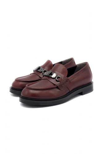 Mocassins en cuir bordeaux LAURA BELLARIVA | Marine