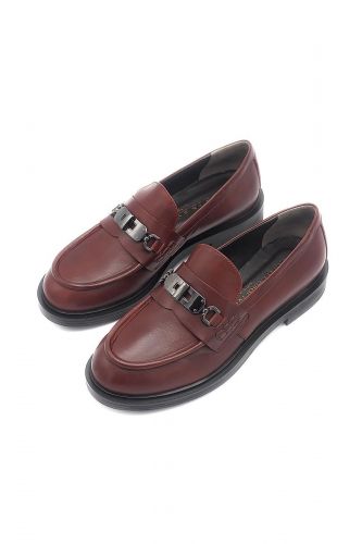 Mocassins en cuir bordeaux LAURA BELLARIVA | Marine