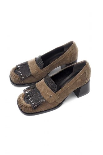 Mocassins en nubuk taupe LAURA BELLARIVA | Marine