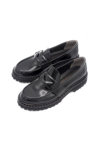 Mocassins en cuir noir LAURA BELLARIVA | Marine