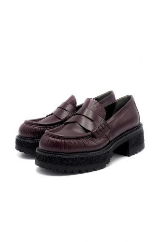Mocassins en cuir bordeaux LAURA BELLARIVA | Marine