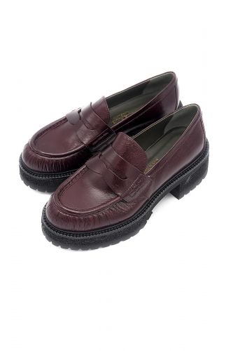 Mocassins en cuir bordeaux LAURA BELLARIVA | Marine