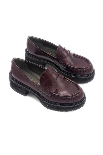 Mocassins en cuir bordeaux LAURA BELLARIVA | Marine