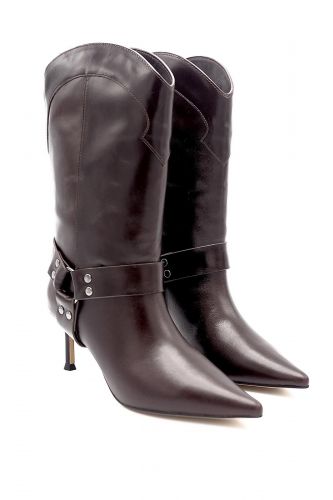 Boots en cuir brun LOLA CRUZ | Marine