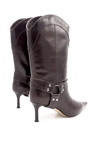 Boots en cuir brun LOLA CRUZ | Marine