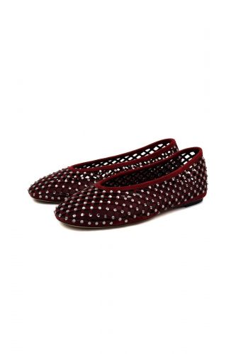 Ballerines perforées à strass bordeaux LOLA CRUZ | Marine
