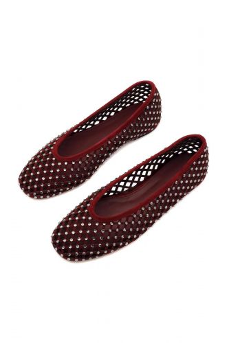 Ballerines perforées à strass bordeaux LOLA CRUZ | Marine