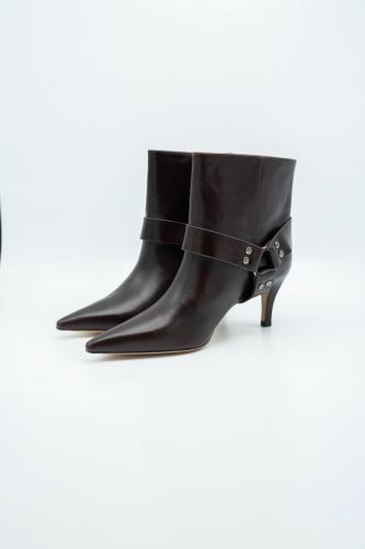 Boots en cuir marron LOLA CRUZ | Marine