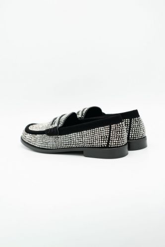 Lola Cruz mocassin Noir femmes (loafer mini strass - 004 noir strass) - Marine | Much more than shoes