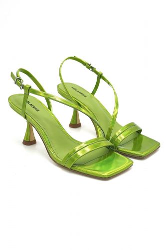 Sandale à talon vert métalisé LOLA CRUZ | Marine