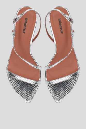 Lola Cruz Sandale Argent femmes (Sandale bride asymétrique silver - 116 Sandale asymétrique) - Marine | Much more than shoes