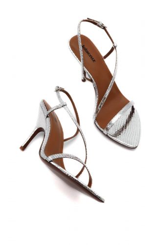 Lola Cruz Sandale Argent femmes (Sandale bride asymétrique silver - 116 Sandale asymétrique) - Marine | Much more than shoes