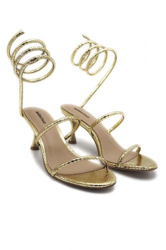 Sandales en cuir métalisé doré LOLA CRUZ | Marine