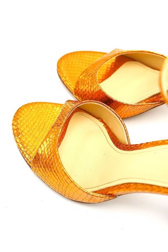 Sandale tango orange métalisé LOLA CRUZ | Marine
