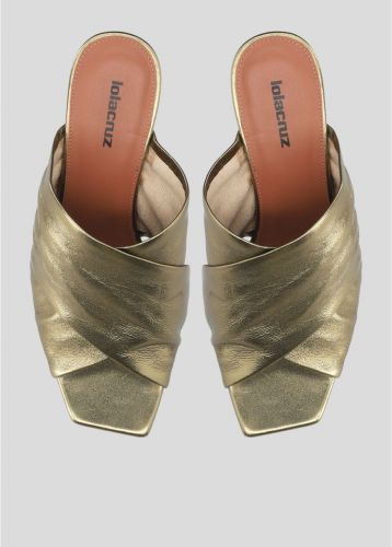 Lola Cruz mule Or femmes (Mule talon bas doré - 091 Mule talons or) - Marine | Much more than shoes