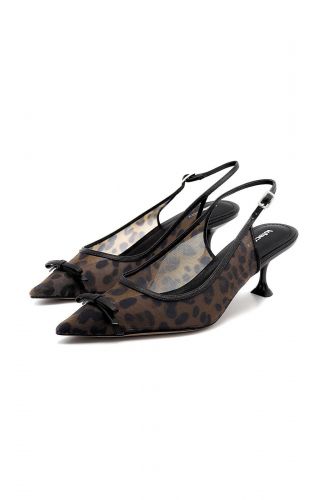 Slingback en cuir léopard LOLA CRUZ | Marine