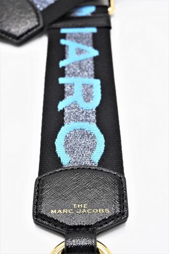 Lanière en tissus noir, argent et bleu Marc Jacobs 