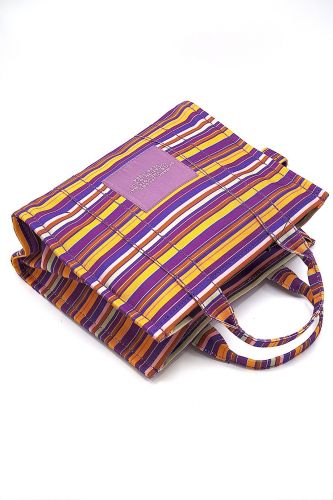 Medium Tote Bag ligné violet & orange MARC JACOBS | Marine