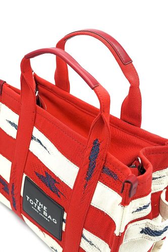 Small Tote Bag en tissus denim rouge & blanc MARC JACOBS | Marine