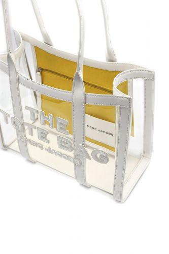 Marc Jacobs Sac cabas Blanc femmes (Tote Medium New Clear intérieur jaune - TOTE Med. blanc int. jaune) - Marine | Much more than shoes