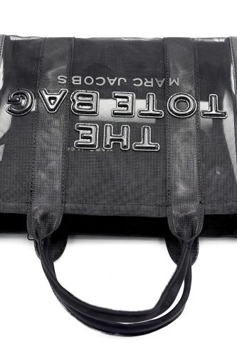Petit sac en tissu mesh translucide noir MARC JABOBS | Marine