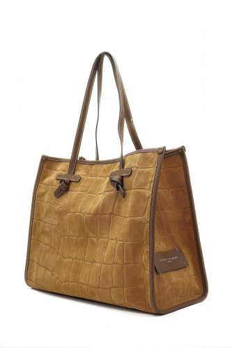 Sac shopper en cuir cognac GIANNI CHIARINI | Marine