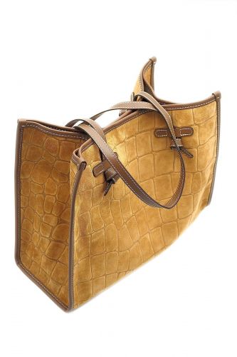 Sac shopper en cuir cognac GIANNI CHIARINI | Marine