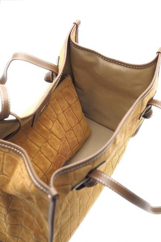 Sac shopper en cuir cognac GIANNI CHIARINI | Marine