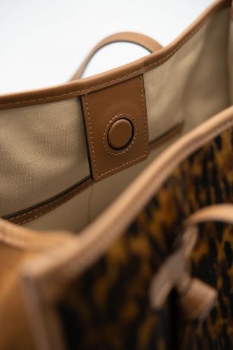 Sac shopper en cuir à motifs léo GIANNI CHIARINI | Marine